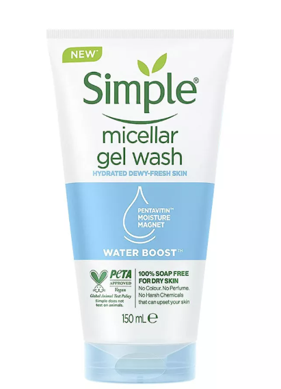 Simple - Water Boost Micellar Facial Gel Wash - 150ml